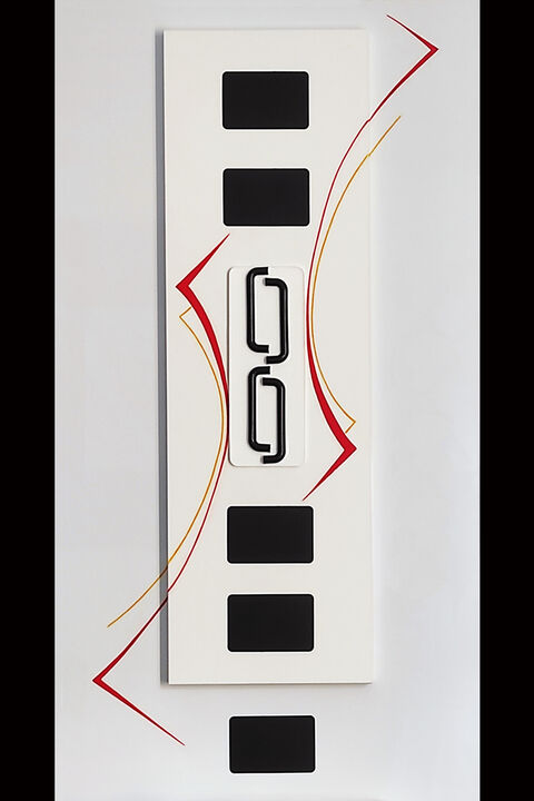  Survoltage / 2023 / (100x52)
lacquer on alu, wood & resin